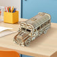 Foyucool 3D Wooden Puzzle for Adults, DIY Creative School Bus Design Model Kit, Creative Assembly Model Building Kits to Build for Adults, DIY Assembly Puzzle for Christmas Day