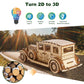 Hallisun 3D Wooden Puzzle for Adults, Mechanical Classic Car Puzzle, DIY Vintage Vehicle Model Building Kit Handicraft Wood Craft Hobbies Toy, Birthday for Hobbyist 14+ Family Women Men, 187 Pcs