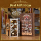 CCCDF DIY Book Nook Kit for Adults and Teens, Miniature Dollhouse Booknook Kit, 3D Wooden Puzzle Booknook Bookshelf Bookcase Model Build Kit Decor Alley with LED Light (Law Library)