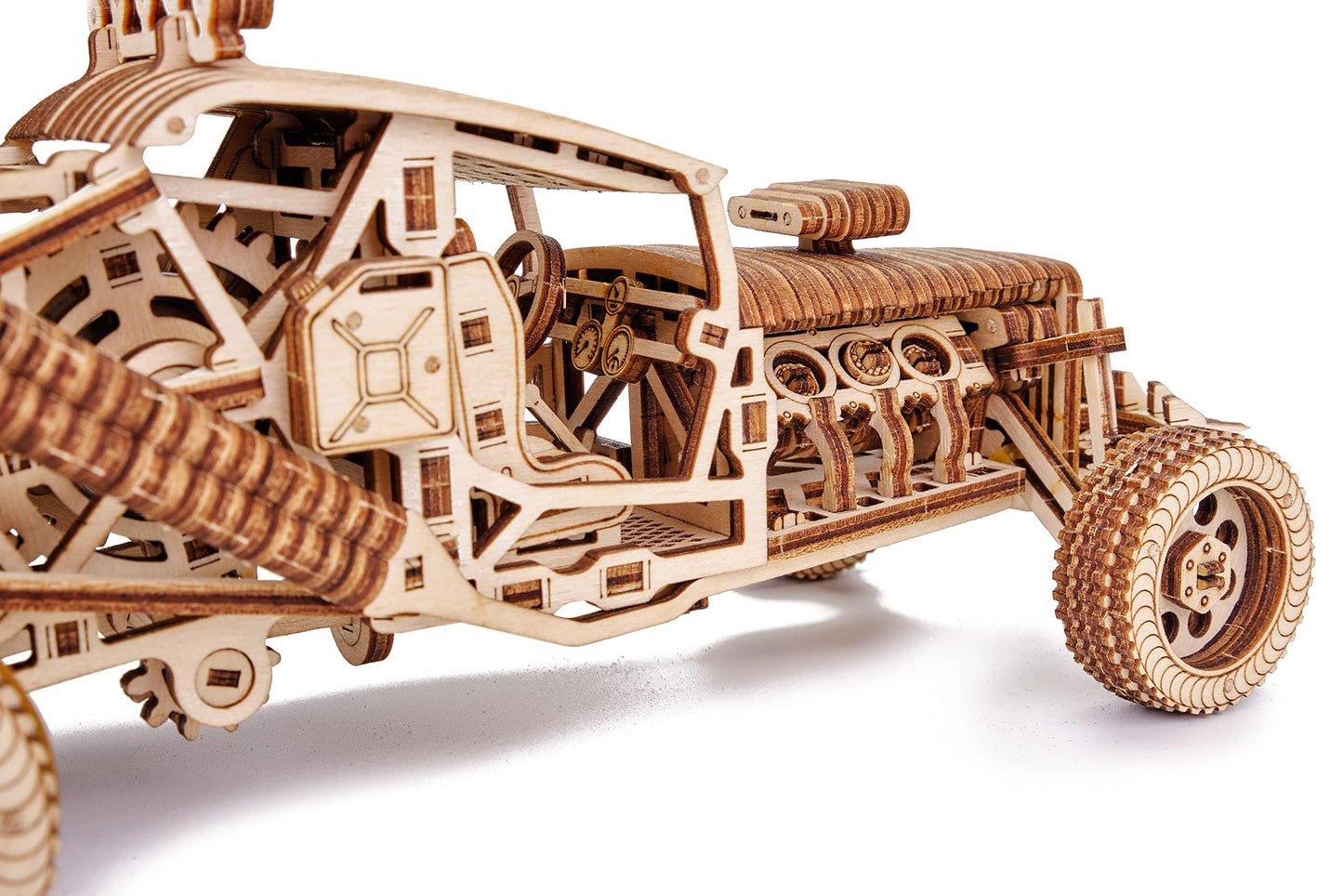 Wood Trick Mad Buggy Car 3D Wooden Puzzle for Adults and Kids to Build - Rides up to 25 feet - Detailed and Sturdy Design - Engineering DIY Wooden Model Car Kit to Build