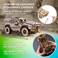 UGEARS Battlefield Dozor B Combat Vehicle - Armored Army Truck 3D Wooden Puzzle for Adults - Military Vehicle Model Kit - 3D Puzzle to Build
