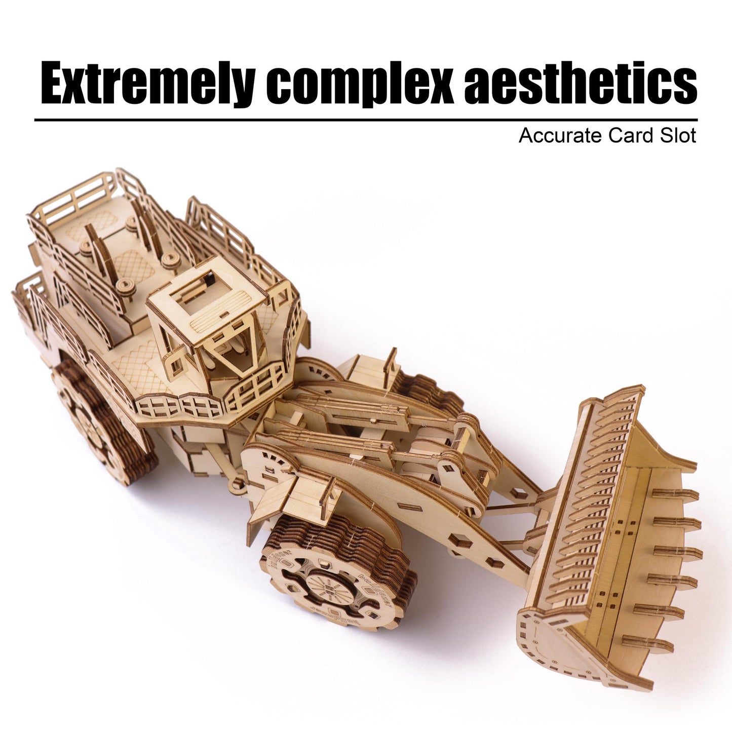 KWASVLYA 3D Wooden Puzzles,Bulldozer Model Kits, Wooden Puzzles for Adults and Teens, Educational Brain Teaser Assembly Model Car, Gifts for Christmas/Birthday