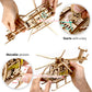 WOODEN.CITY Helicopter 3D Wooden Puzzle – Wooden Model Kit for Adults, 173-Piece Mechanical Helicopter with Working Rotor, DIY Aircraft Model, Made in EU