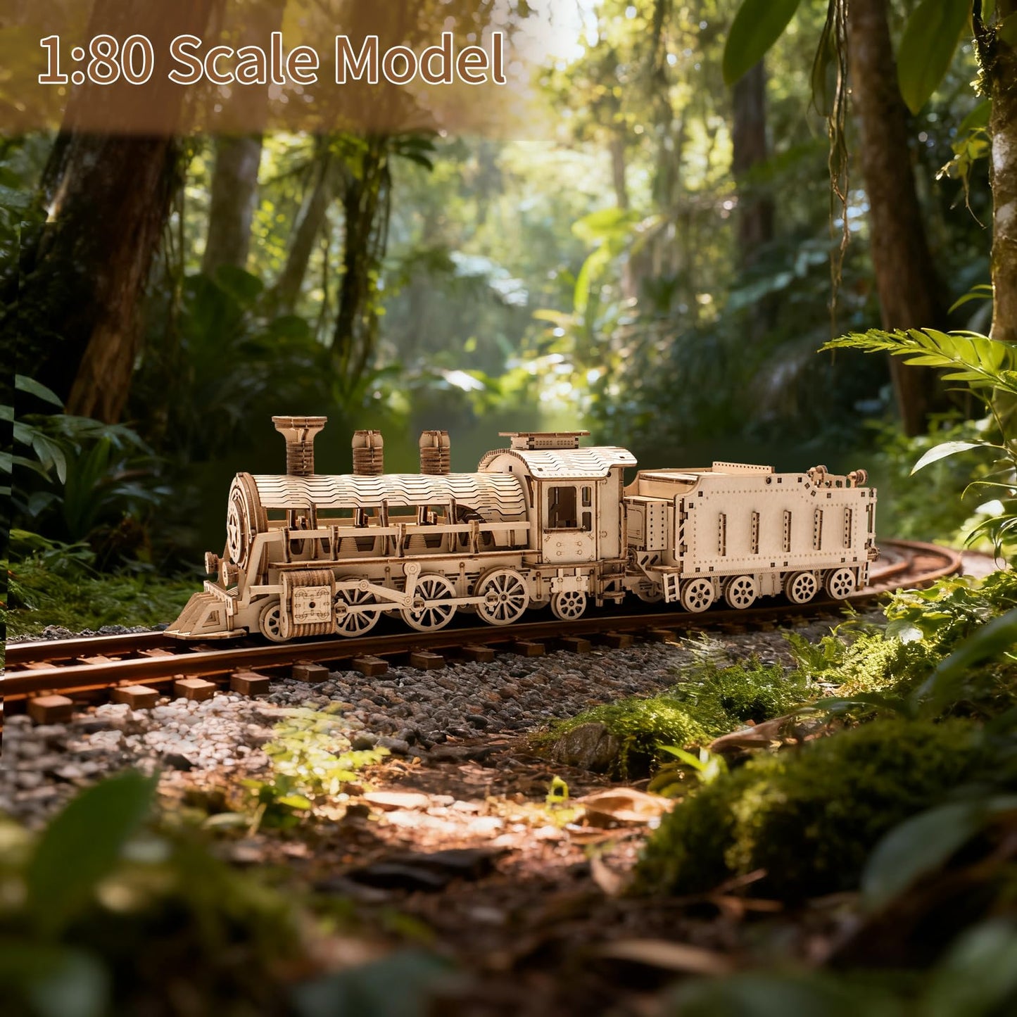 3D Wooden Puzzles for Adults, DIY Mechanical Model Kits for Adults and Kids to Build, Creative Gift for Women or Men Birthday, Christmas (Mechanical Train)