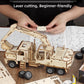 MOCBURIKU 3D Wooden Puzzle for Adults, Excavator Wooden Mechanical Model Car Kits to Build, Brain Teaser Pull Back Truck Toys Birthday for Men Women (Excavator)