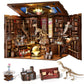 CCCDF DIY Book Nook Kit, Miniature Dollhouse Booknook Kit, 3D Wooden Puzzle Bookend Bookshelf Insert Decor with LED Light for Teens and Adults (Beyond Library Max)