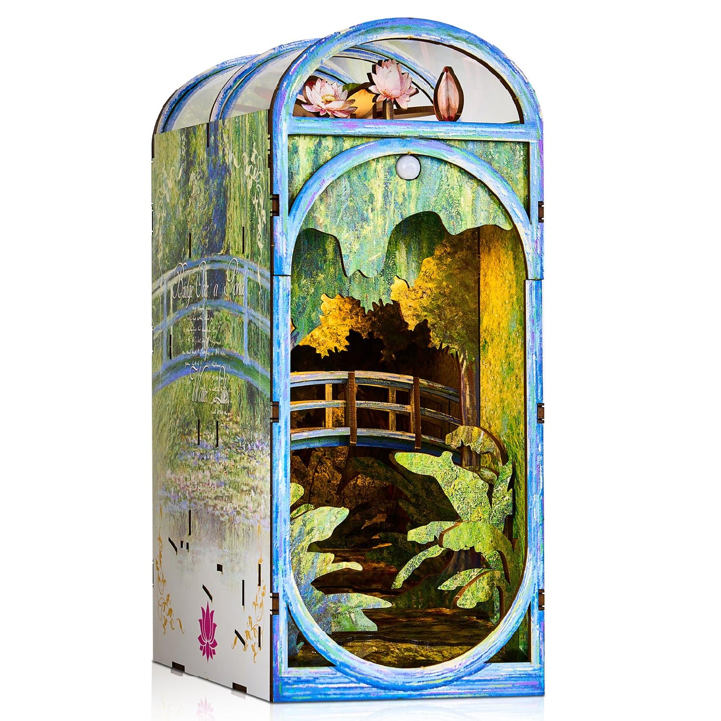 DIY Book Nook Kit - Monet Mini House Building Book Nook Kits for Adults - Wooden 3D Puzzle Bookshelf Accessory for Artisans - Perfect DIY Miniature House Kit & Creative Bookends Gift for Book Lovers