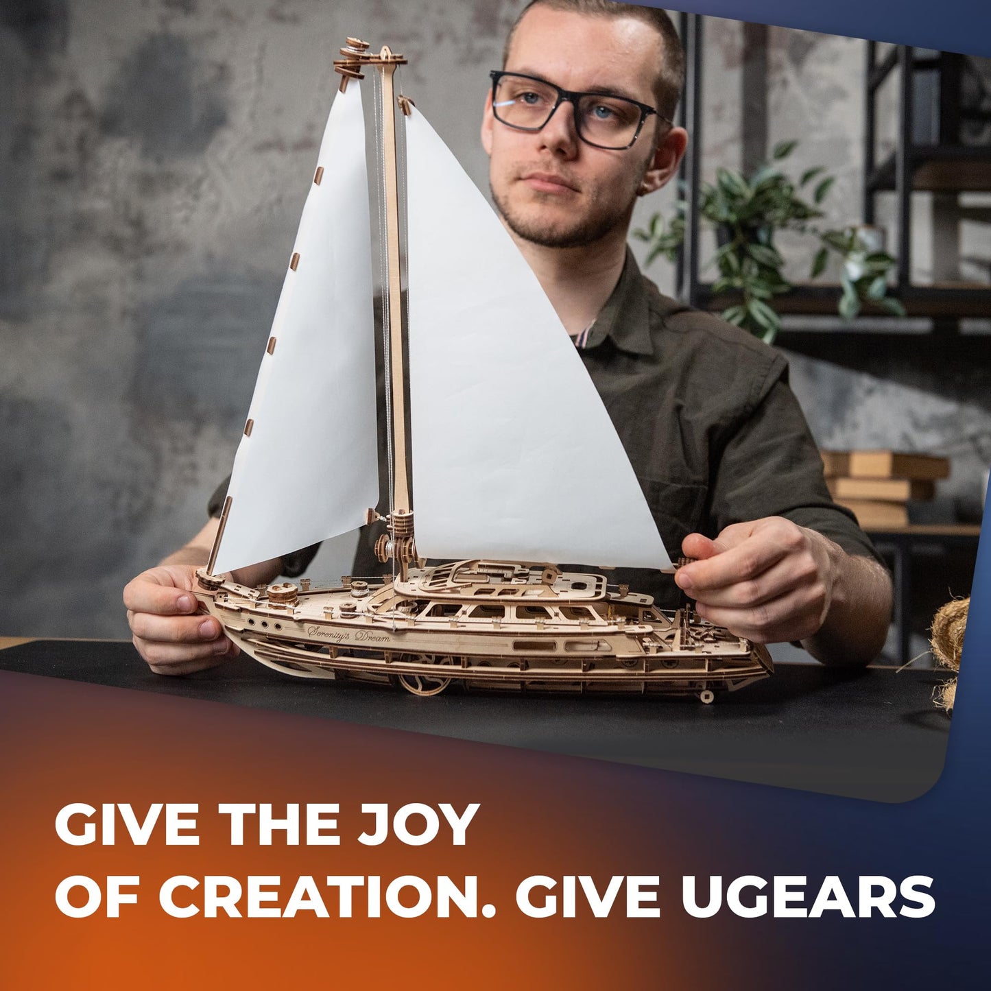 UGEARS Serenity’s Dream Model Yacht - Model Ships Kits for Adults - Wooden Models to Build for Adults - 3D Puzzles Adult Ship Model Kit - DIY Wooden Model Boats for Enthusiasts
