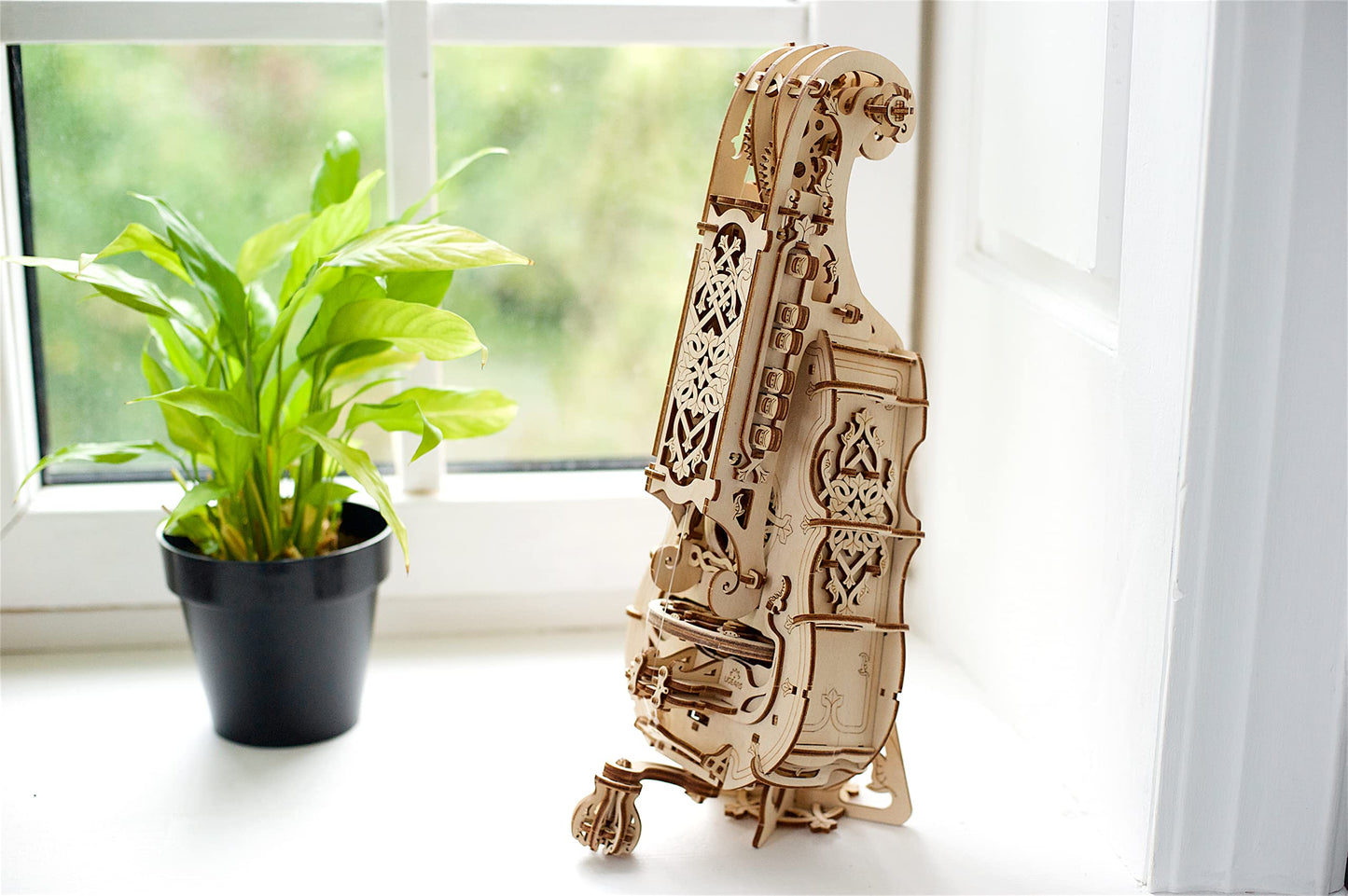 UGears Mechanical Models 3-D Wooden Puzzle - Mechanical Hurdy-Gurdy Musical Instrument