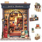 Cutefun Book Nook Kit, DIY Miniature Dollhouse Library Kit for Adults and Teens, Tiny House Building Bookshelf Insert Decor with LED Light, Gifts for Family and Friends (Jack's Bookery)