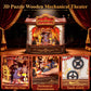 CUTEBEE 3D Puzzles Wooden Theater for Adults - DIY Music Box Rotating Miniature House Kit Model Building Set with LED Light, Home Bookshelf Decor, Unique Birthday Gifts (Animal Carnival)
