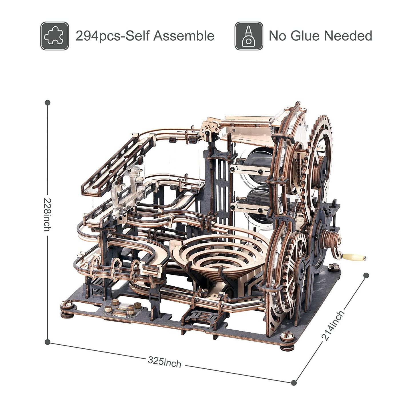 ROKR 3D Wooden Puzzles for Adults Marble Run Model Building Kit(LGA01 Marble Night City)