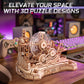 ROKR 3D Wooden Puzzles for Adults Miniature Marble Run Building Toys,DIY Pinball Machine Model Kits-Gear Ball Challenge EGC01