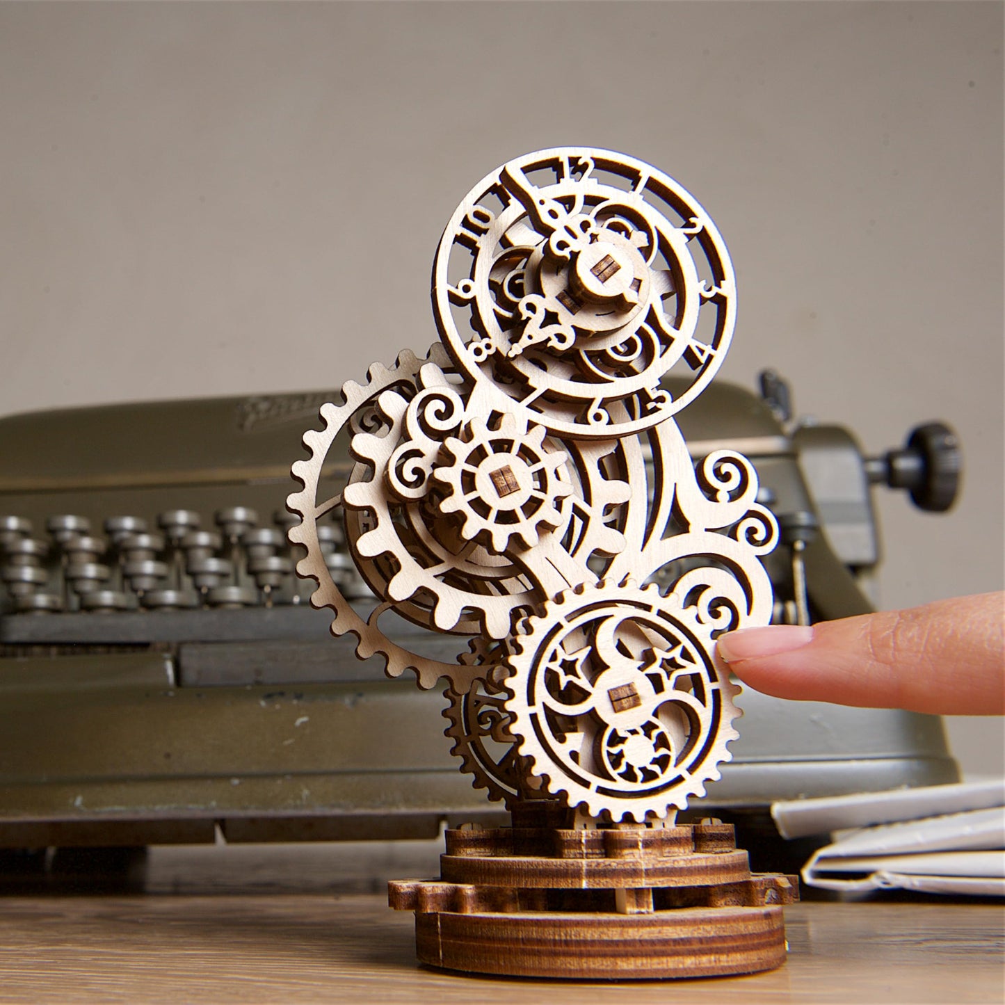 Ugears Steampunk Clock 3D Wooden Puzzle - Mechanical Wooden Clock - Adult Model Kits for Christmas and New Year - Magnificent Home Decoration