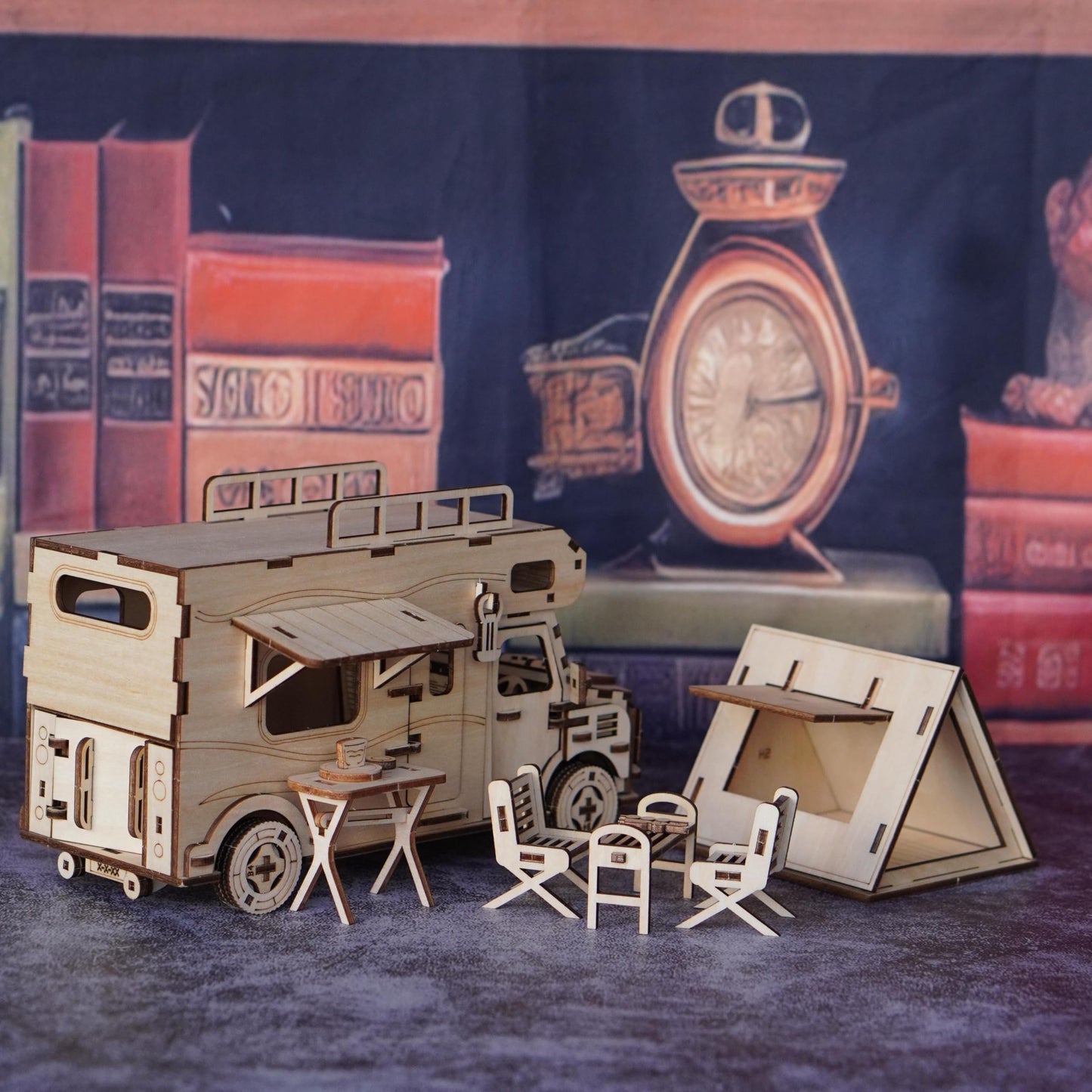 3D Wooden Puzzles for Adults Wooden Travel RV DIY Kit and Mechanical Model Unique Gift for Family Friend on Birthday/Christmas