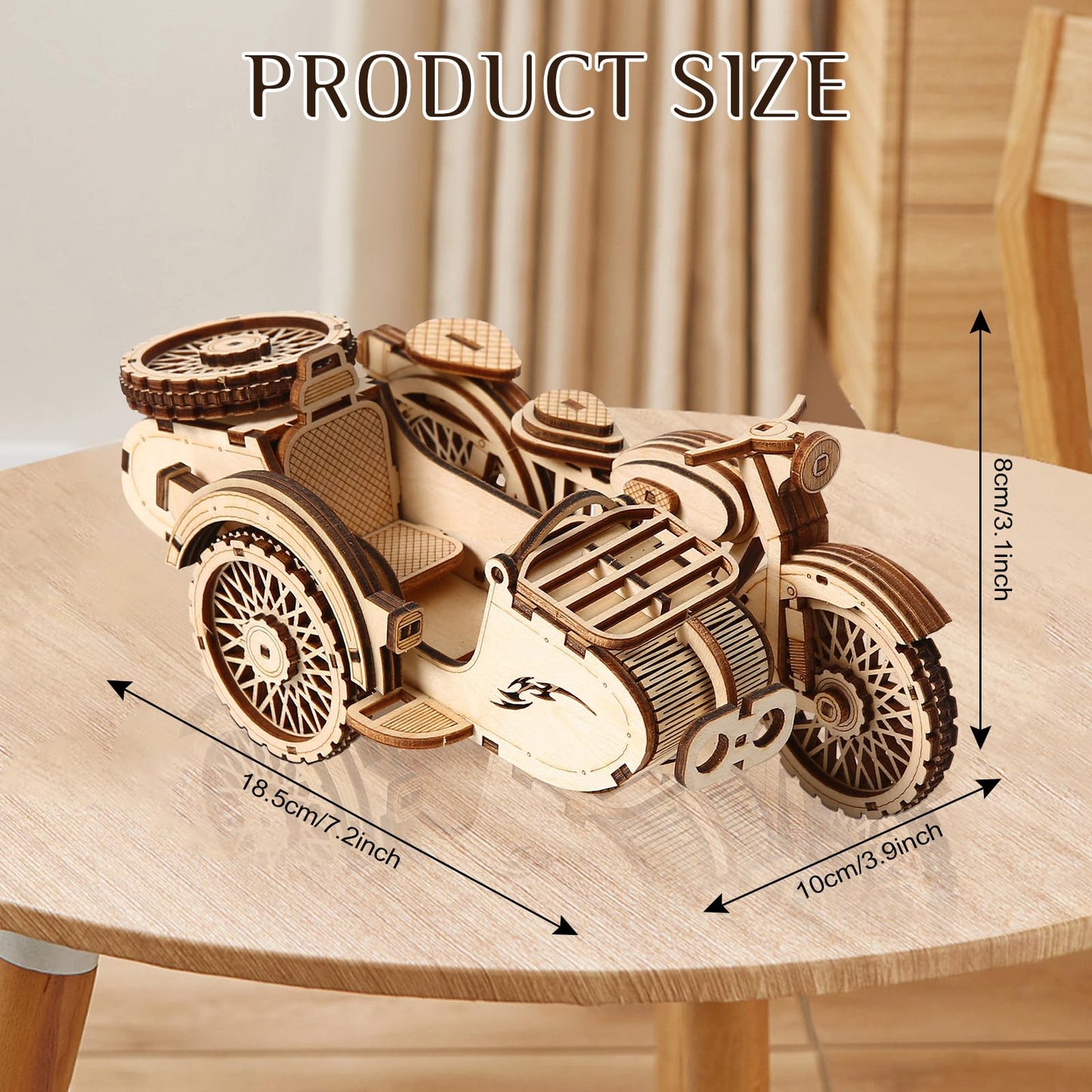 Foyucool 3D Wooden Puzzles for Adults, DIY Puzzle Model Kits, 181 Pieces Wooden Models for Adults to Build, Home Décor Perfect Birthday Christmas Souvenir Gift, Tricycle
