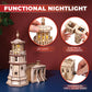 UGEARS Split Rock Lighthouse 3D Puzzle – DIY Miniature Kit Wooden Models for Adults to Build with LED Nightlight - 3D Wooden Puzzles - Crafts for Adults Gifts for Engineers - 295 Pcs