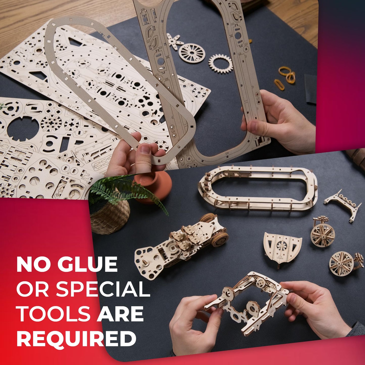 UGEARS Rescue Hovercraft - Boat Model Kits for Adults - 3D Wooden Puzzle Ship - Wood Model Boat Kits to Build - Premium Model Boats Kits with Intricate Design to Build for Adults