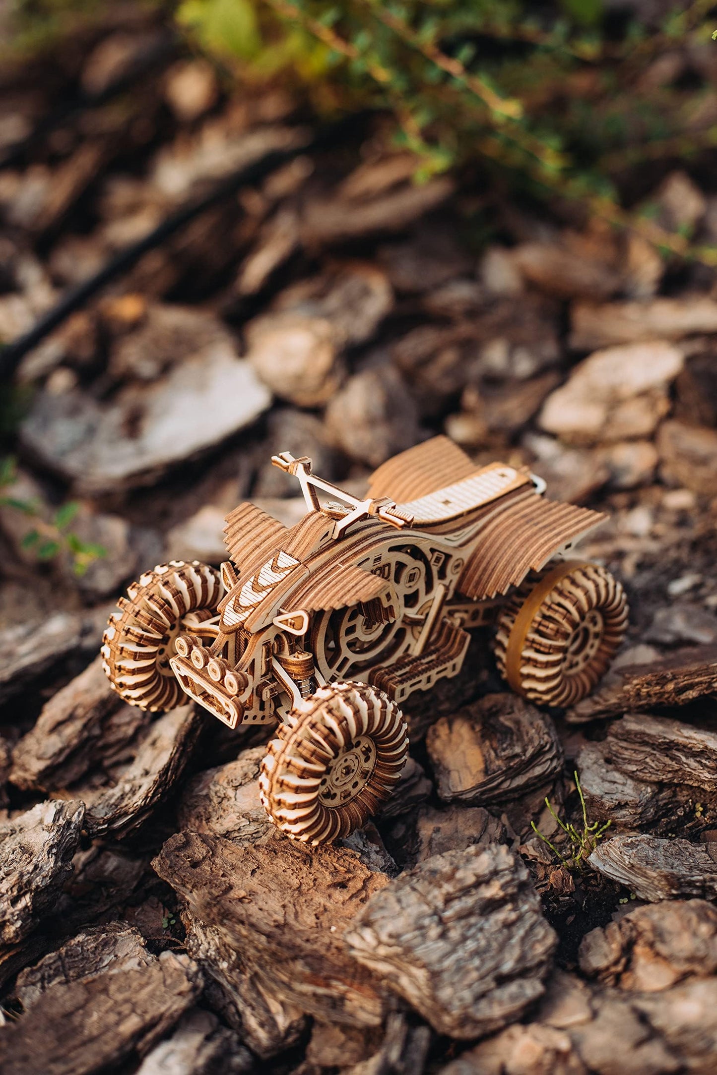 Wood Trick Quad Bike 3D Wooden Puzzles for Adults and Kids to Build - Rides up to 30ft - Wooden Model Car Kits to Build - Model Kits for Adults - Challenging Project Hobby