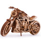 Wood Trick Motorcycle w/Rubber Band Motor Rides up to 16ft - Mechanical Model Kits for Adults - 10x4in - 3D Wooden Puzzles for Adults - Engineering DIY 3D Puzzle Wooden Models