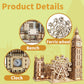 Music Park 3D Puzzles Big Ben Real Clock with Night Light Wooden Model Kits for Adults to Build Ferris Wheel Craft Christmas and Birthday Gifts Home Decoration