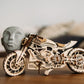 Wood Trick Motorcycle w/Rubber Band Motor Rides up to 16ft - Mechanical Model Kits for Adults - 10x4in - 3D Wooden Puzzles for Adults - Engineering DIY 3D Puzzle Wooden Models