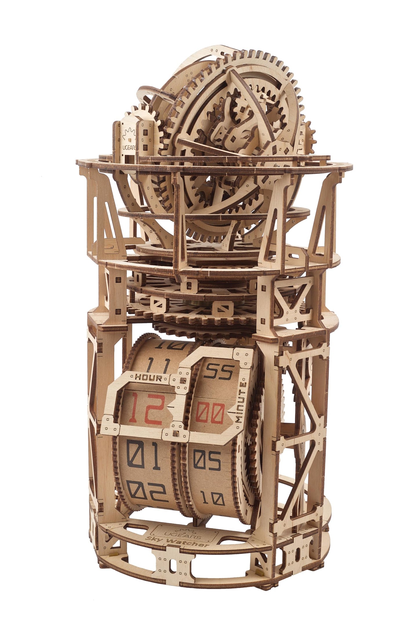 UGEARS Wooden 3D Puzzles for Adults - Astronomer Table Clock with Tourbillon Model Kit - Mechanical Clock Kit Functional DIY Miniature Kit Wood Crafts for Adults - Gifts For Puzzle Lovers - 338 Pieces