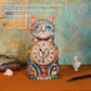 Cutywood 3D Puzzles for Adults Clock-Cat Detective Design Model Kit-Mechanical DIY Pendulum Clock with Roman Numerals-Desk Home Office Decor Personalized Gift for DIY Lovers
