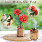 ROBOTIME 3D Puzzle Wooden Flower Red Camellia DIY Model Kit to Build for Adults Artifical Bouquet Collection Craft Brain Teaser Puzzle Creative Gift Home Decor