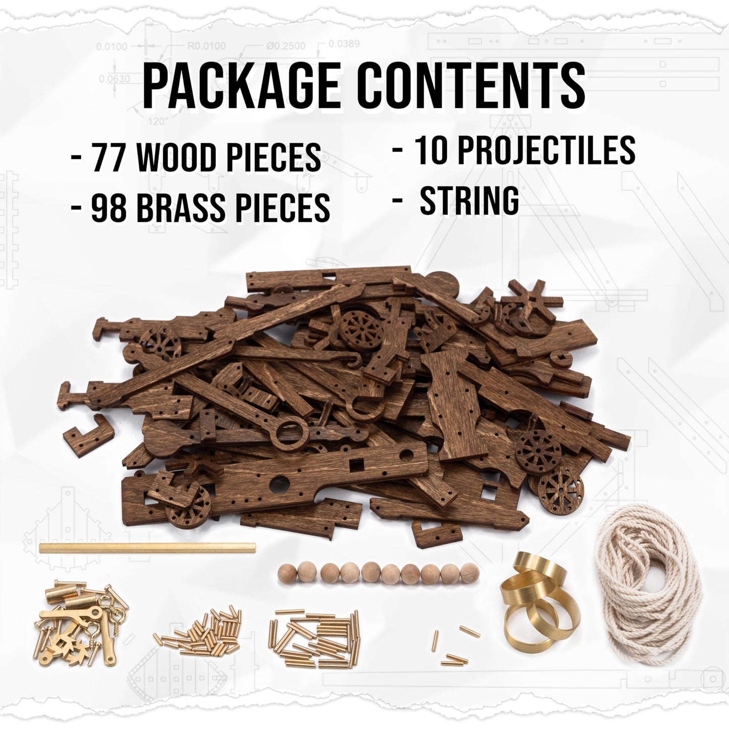 Medieval Kits Catapult Kit - Ralph Payne-Gallwey | Classic Series | 3D Wooden Puzzle