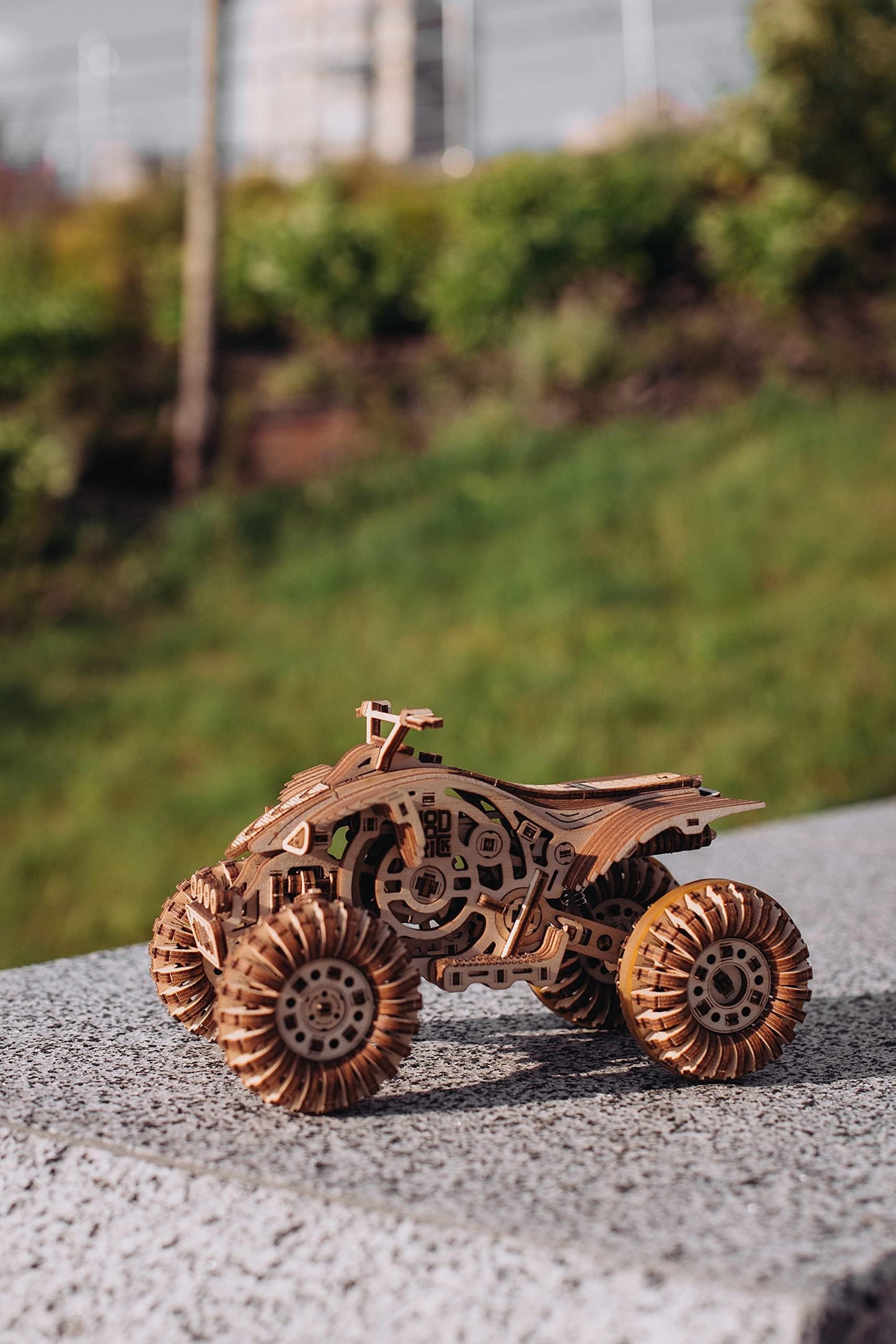 Wood Trick Quad Bike 3D Wooden Puzzles for Adults and Kids to Build - Rides up to 30ft - Wooden Model Car Kits to Build - Model Kits for Adults - Challenging Project Hobby