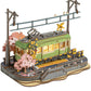 ROBOTIME 3D Puzzles for Adults DIY Model Building Toy with LED Light Wooden Craft Kits Diorama Tram Hobby for Brain Teaser Gift (Sakura Journey)