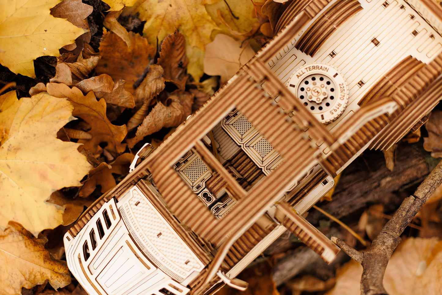 Wood Trick Pickup Truck SUV Car Wooden 3D Puzzles for Adults to Build - Rides up to 32 feet - Engineering DIY Mechanical Wood Model Kits Wooden Puzzles for Adults