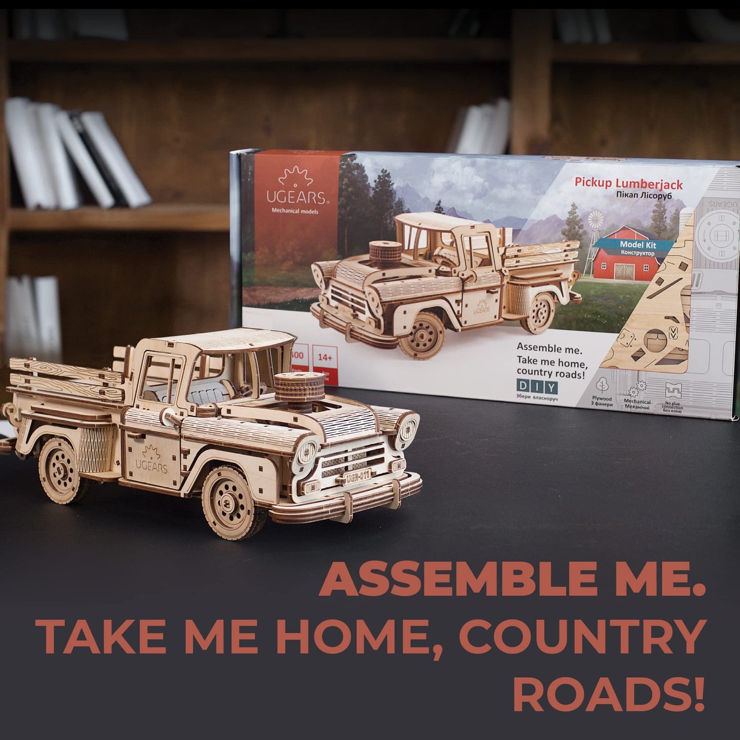 UGEARS Wooden 3D Puzzles for Adults - Pickup Lumberjack Model Car Kits 3D Puzzle Adult Crafts - Wooden Puzzles for Adults Mechanical Truck Puzzle Model Kit - Retro Chevrolet 3100 Inspired - 460 Pcs