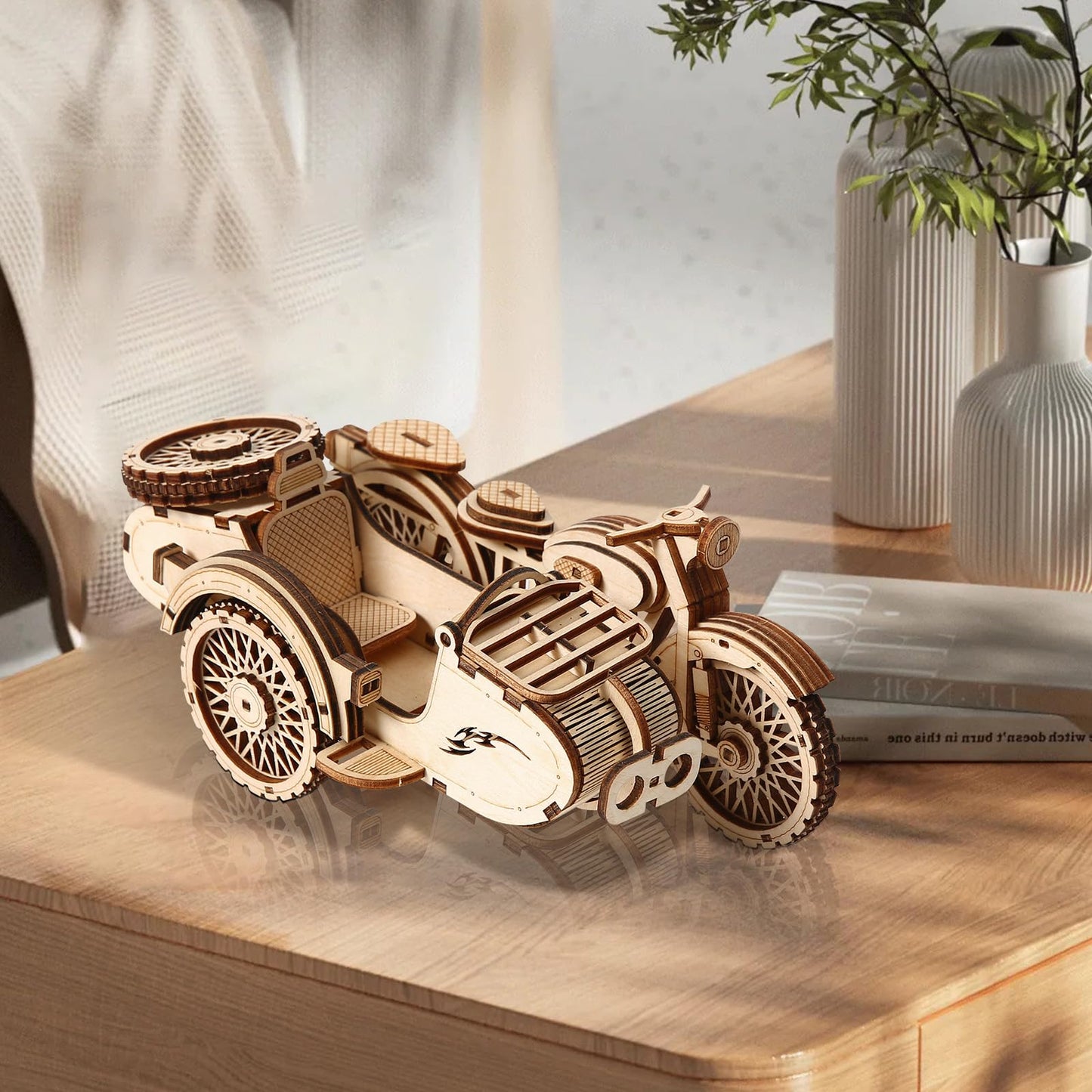 Foyucool 3D Wooden Puzzles for Adults, DIY Puzzle Model Kits, 181 Pieces Wooden Models for Adults to Build, Home Décor Perfect Birthday Christmas Souvenir Gift, Tricycle