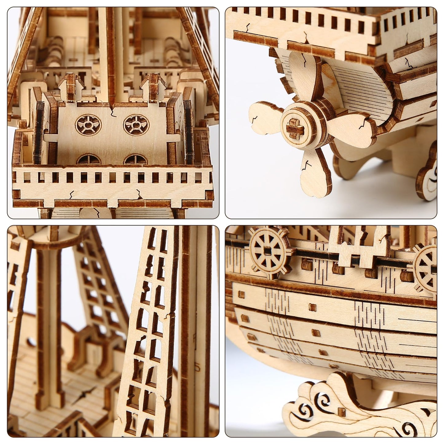 Foyucool 3D Wooden Puzzle for Adults, DIY Ship Model, Creative Assembly Model Building for Adults, DIY Assembly Puzzle, Woodcraft Kit for Christmas Day