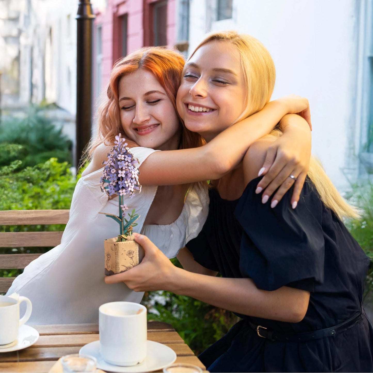 ROBOTIME Wooden Flower 3D Puzzle TW021 Lilac, Purple Gifts Idea, 30-Minute Crafts for Adults & Teens, Artificial Flower Decorations, Birthday/Valentine's Day