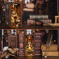 CCCDF DIY Book Nook Kit, DIY Miniature Dollhouse Booknook Kit, 3D Wooden Puzzle Bookend Bookshelf Insert Decor with LED Light for Teens and Adults (Beyond Library)