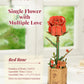 rowood 3D Puzzle Wooden Flower,DIY Artifical Flower Building Toy Set Craft Kit for Women,Mother's Day/Valentine's Day/Teacher's Day/Thanksgiving/Christmas/Birthday Choice-Red Rose