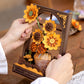 Wowood 3D Wooden Puzzles for Adults - Van Gogh Golden Sunflower DIY Model Building Kits with LED Light - Home Decor, Wall Art & Unique Creative Gifts for Art Lovers