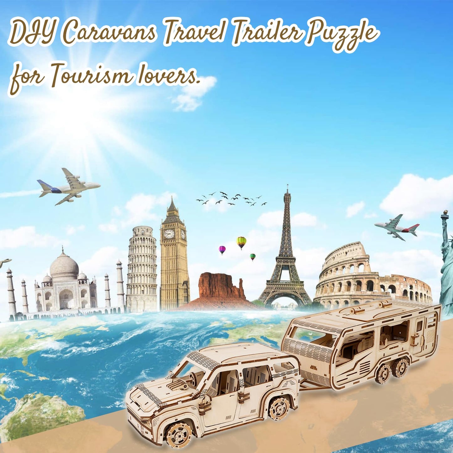 3D Wooden Puzzle for Adults, Trailer Mechanical Car 3D Jigsaw Puzzles, DIY Model Building Kit Handicraft Wood Craft Hobbies Toy, Birthday for Hobbyist 14+ Teens Family Women Men, 323 Pieces