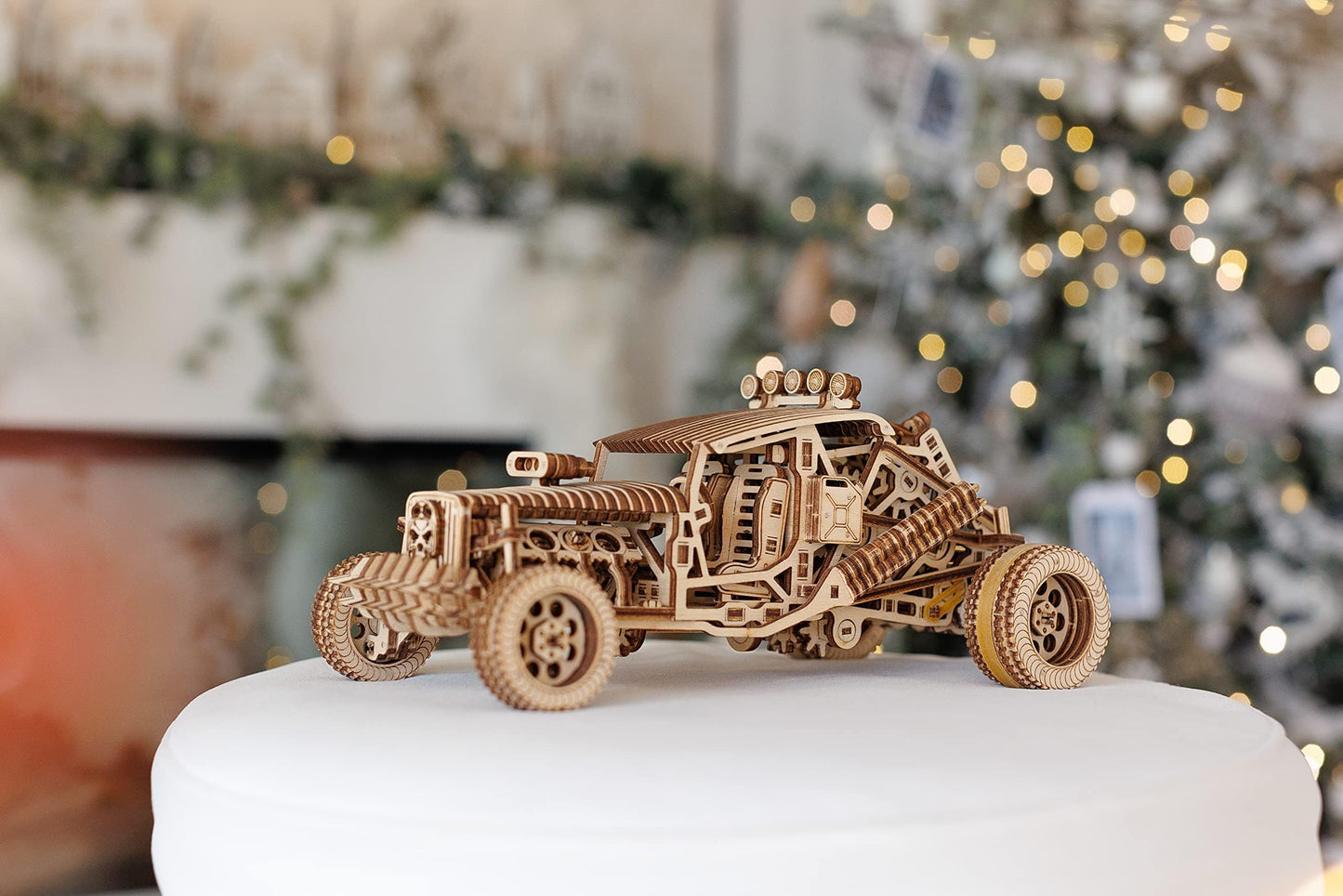 Wood Trick Mad Buggy Car 3D Wooden Puzzle for Adults and Kids to Build - Rides up to 25 feet - Detailed and Sturdy Design - Engineering DIY Wooden Model Car Kit to Build