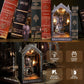 Spilay DIY Book Nook Kit, DIY Dollhouse Booknook Bookshelf Insert Decor Alley, Bookends Model Build-Creativity Kit with & LED for Teens and Adults Gifts (Quiet Night Prayer with LED)