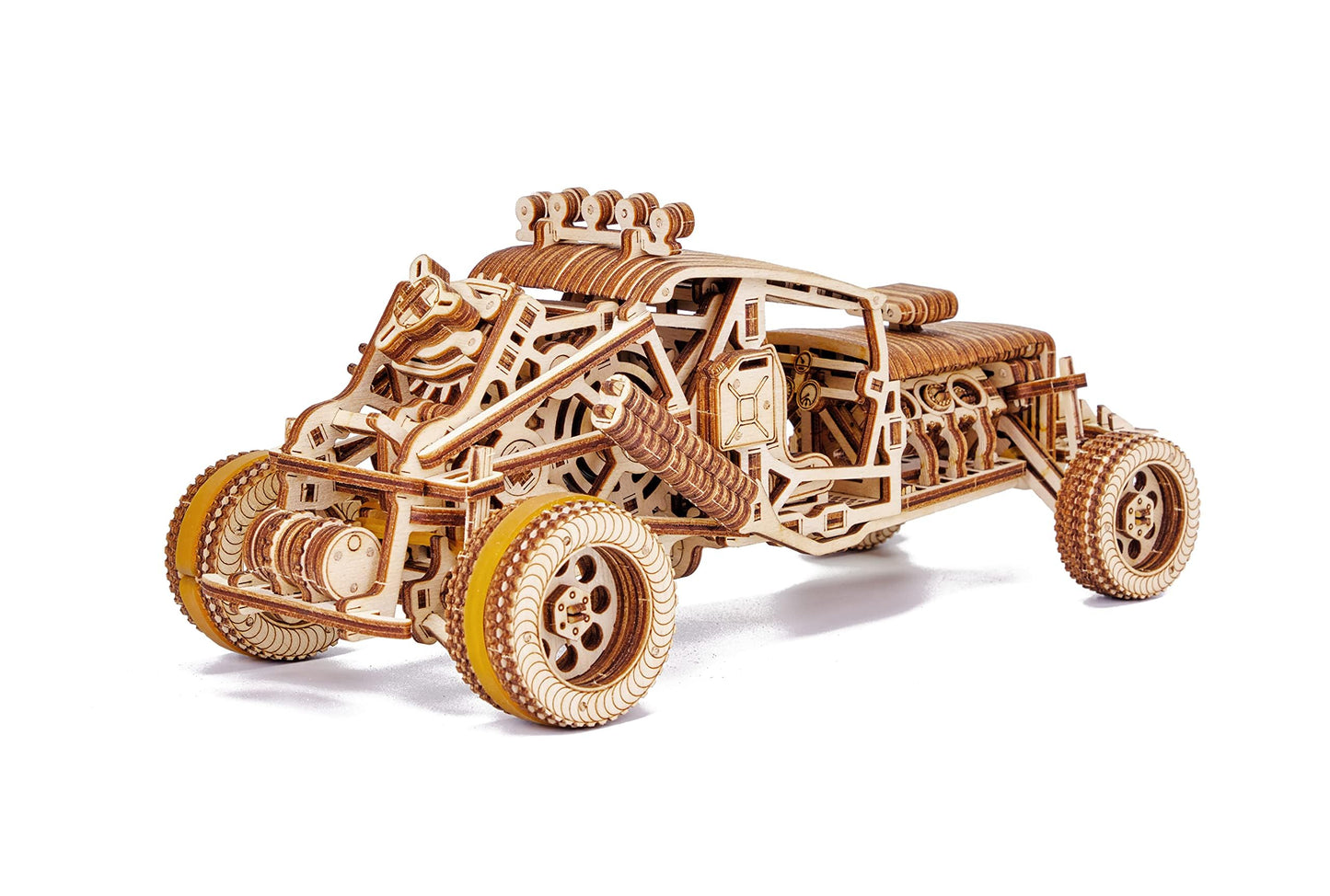 Wood Trick Mad Buggy Car 3D Wooden Puzzle for Adults and Kids to Build - Rides up to 25 feet - Detailed and Sturdy Design - Engineering DIY Wooden Model Car Kit to Build