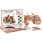 WOODEN.CITY Tractor 3D Wooden Puzzle Kit – Mechanical Farm Tractor Model for Adults & Teens, 148-Piece DIY Kit with Moving Wheels, Made in EU