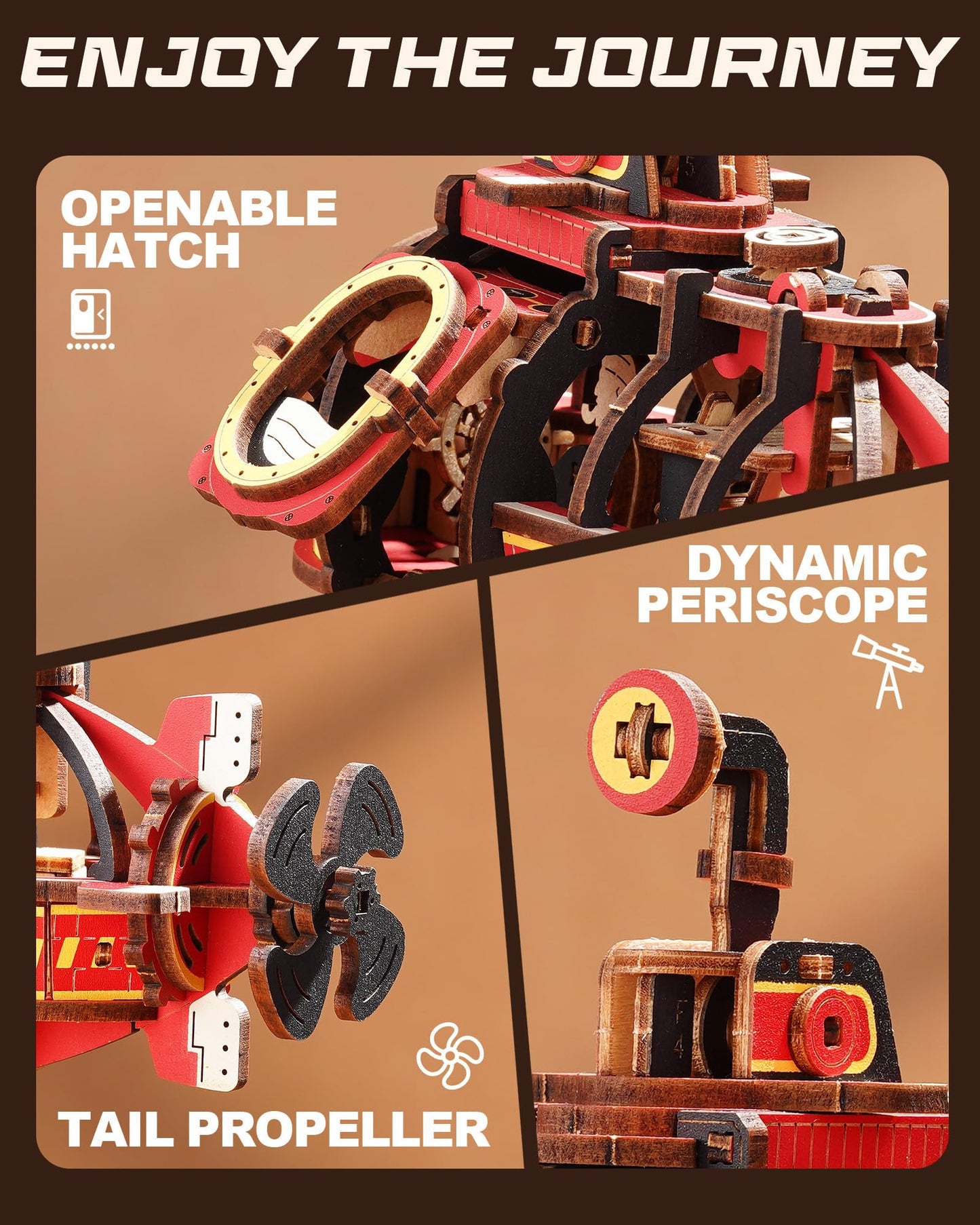 ROKR Pendulum Balance Toy, 3D Wooden Puzzles for Adults, Retro Deep-Sea Adventurer, DIY Craft Wood Puzzle Kit, Unique Gift for Men Women