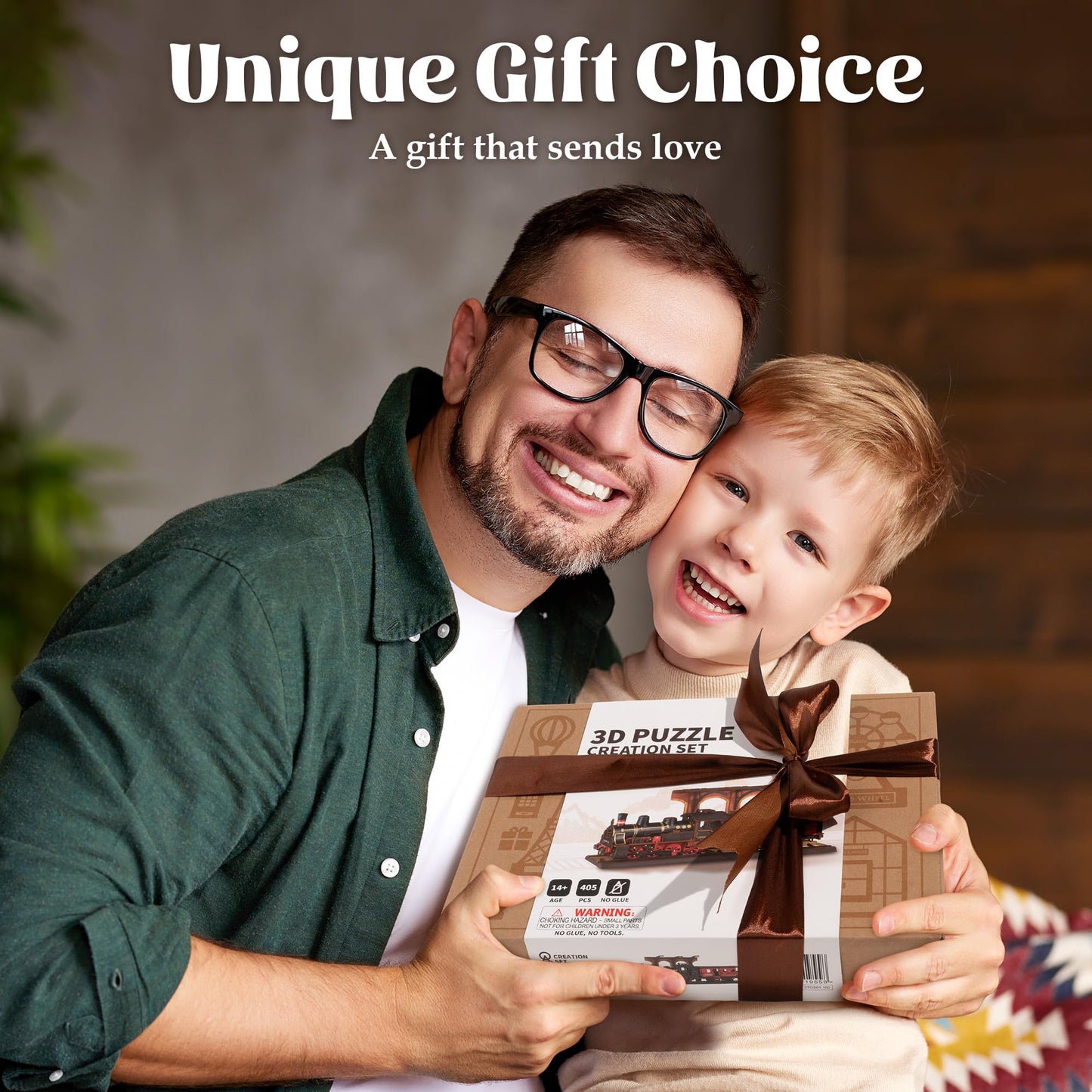 ROBOTIME 3D Puzzles for Adults Wooden Puzzle DIY Model Steampunk Train Kit to Build Wood Craft Kit Toy Hobby Gift Home Decor (Steam Journey)