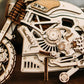 Wood Trick Motorcycle w/Rubber Band Motor Rides up to 16ft - Mechanical Model Kits for Adults - 10x4in - 3D Wooden Puzzles for Adults - Engineering DIY 3D Puzzle Wooden Models