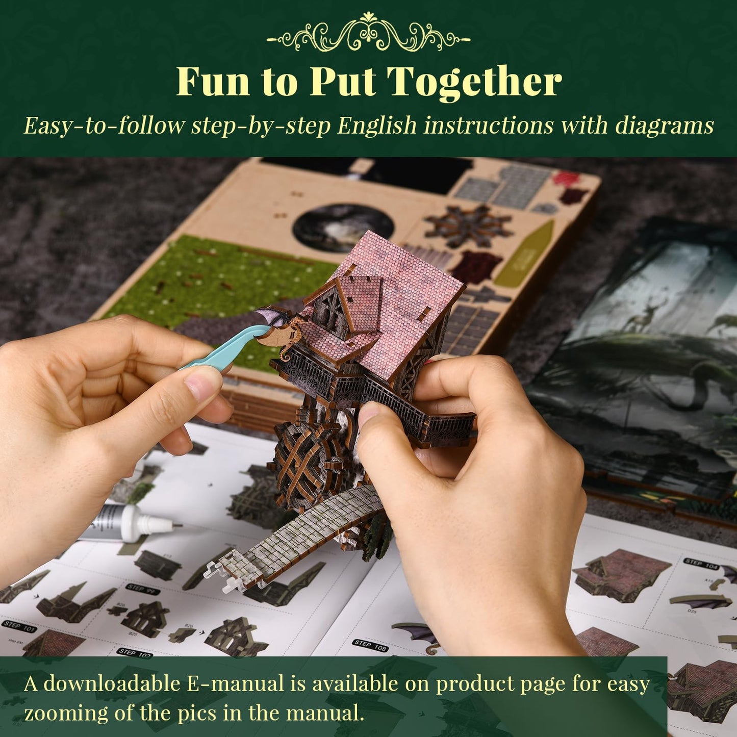 CCCDF Book Nook Kit, Booknook Kit with Dust Cover for Adult DIY Miniature House Kit 3D Wooden Puzzle Decorative Bookend Bookshelf Decor Gift for Women Teens (Alice Down The Rabbit Hole)