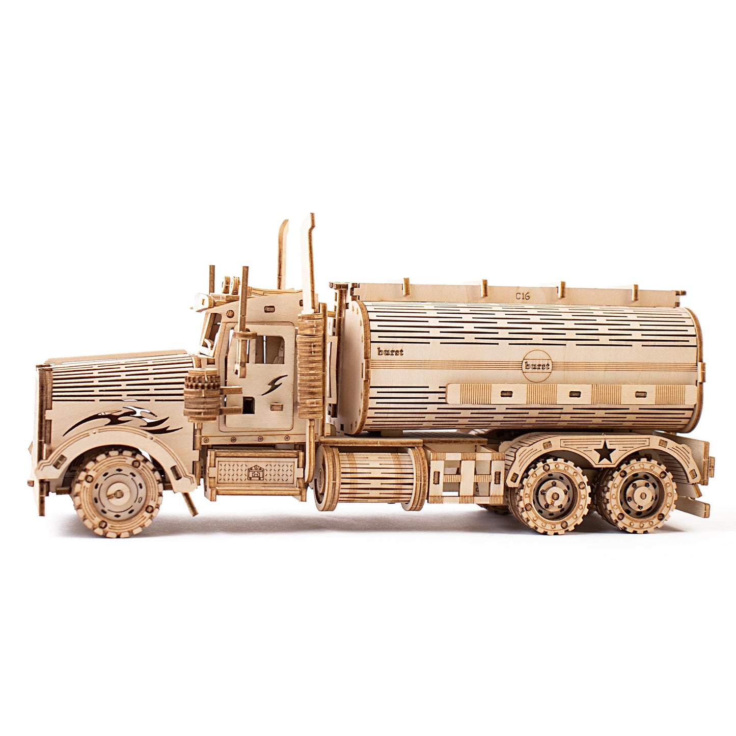 KWASVLYA Truck Model,3D Wooden Puzzles for Adults and Teens, Challenging 3D Puzzle Car,307PCS, Brainteasers and Wooden Models for Christmas/Birthday（Fuel Truck Model）